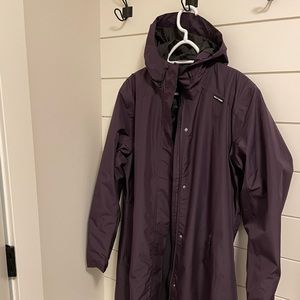 Helly Hansen long purple rain jacket